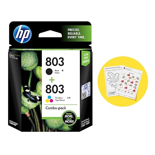 HP 803 2-Pack Economy Black/Tri-Color Original Ink Cartridges